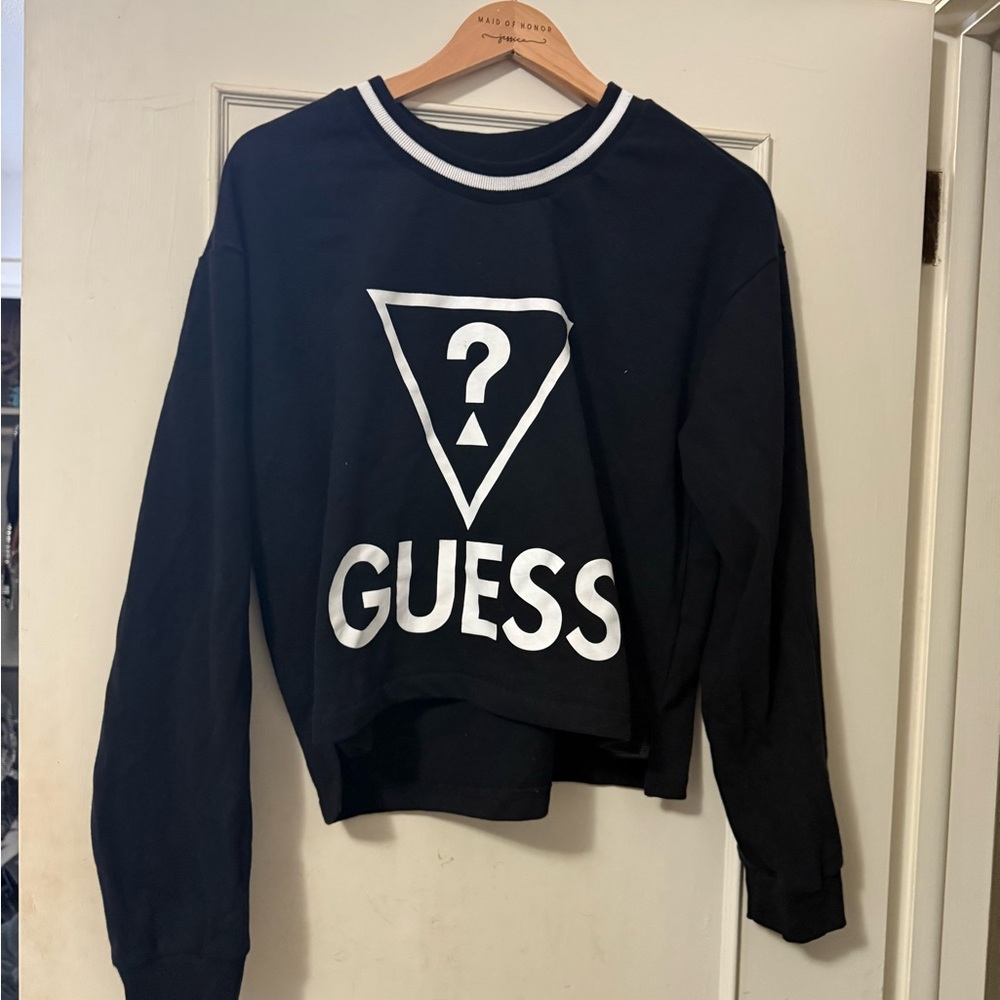 GUESS Black Women's Crop Sweatshirt